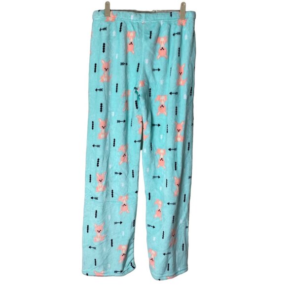 NEW Pugs Apparel Women Ultra Soft Fuzzy Blue Kangaroo Arrows PJ Pajama Pants MED - Picture 6 of 6
